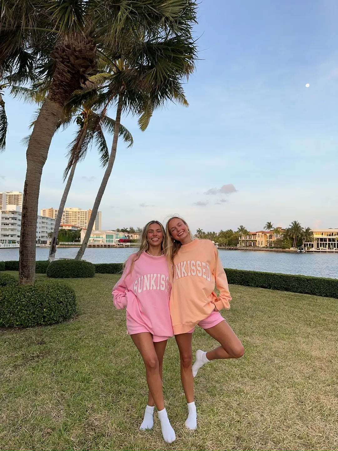 Sunkissed Collegiate Embroider Oversized Mockneck Sweatshirt 100% Cotton