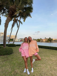 Sunkissed Collegiate Embroider Oversized Mockneck Sweatshirt 100% Cotton