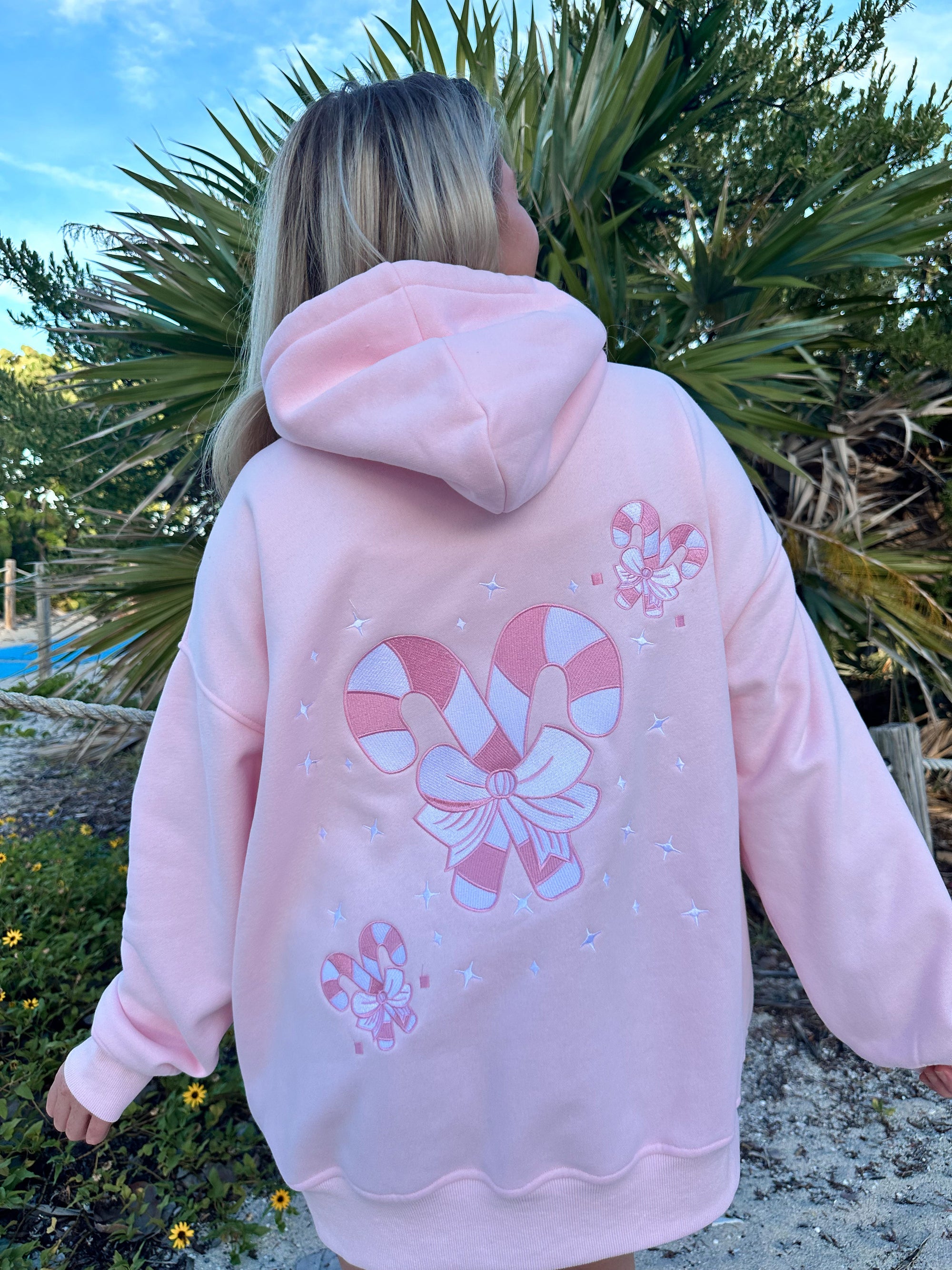 Light Pink Candy Cane Wonderland Hoodie