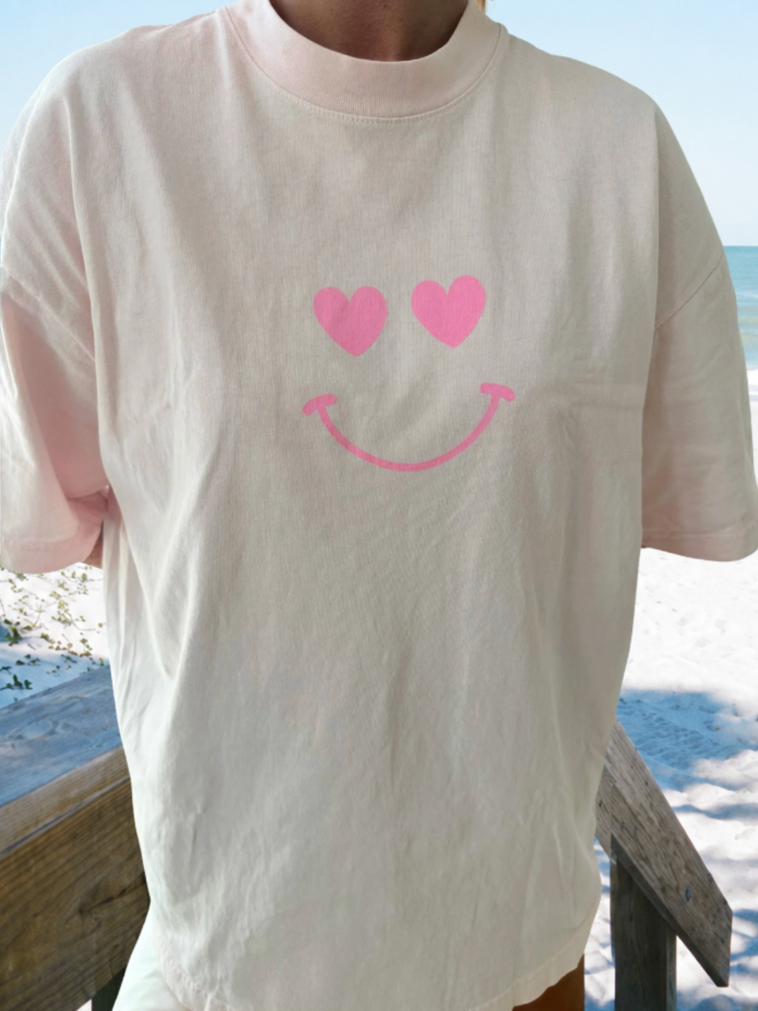 Heart Smiley Face Graphic Tee