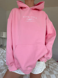 Cotton Candy Stitched Sunkissedcoconut Logo Hoodie 100% Cotton