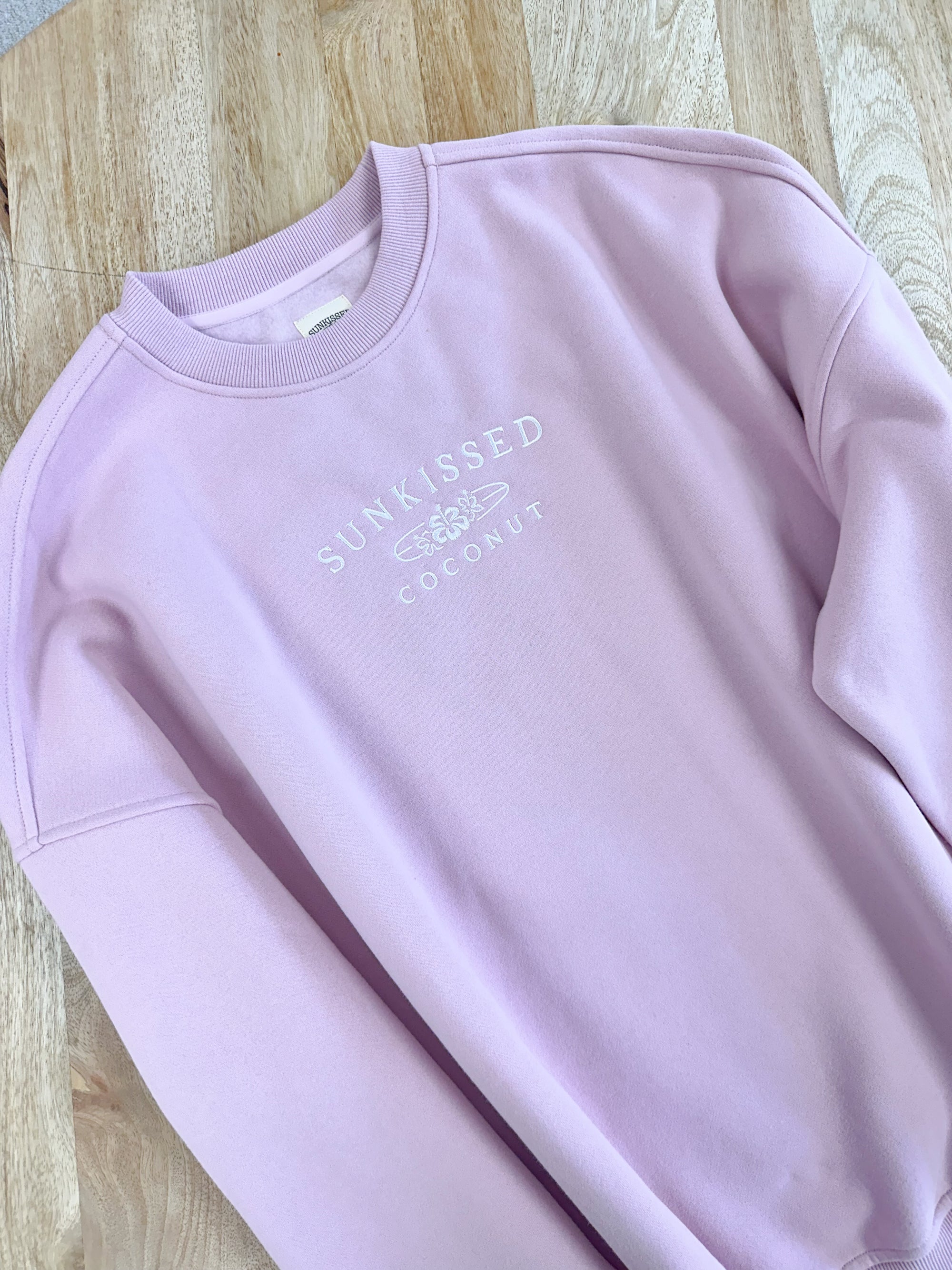 Mauve Mist Sunkissedcoconut Logo Embroider Sweatshirt