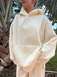 Baby Yellow and White Big Striped Hoodie