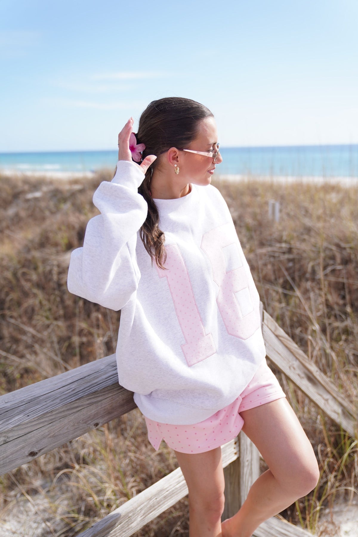 Polka Dot 18 Senior Embroider Mockneck Sweatshirt