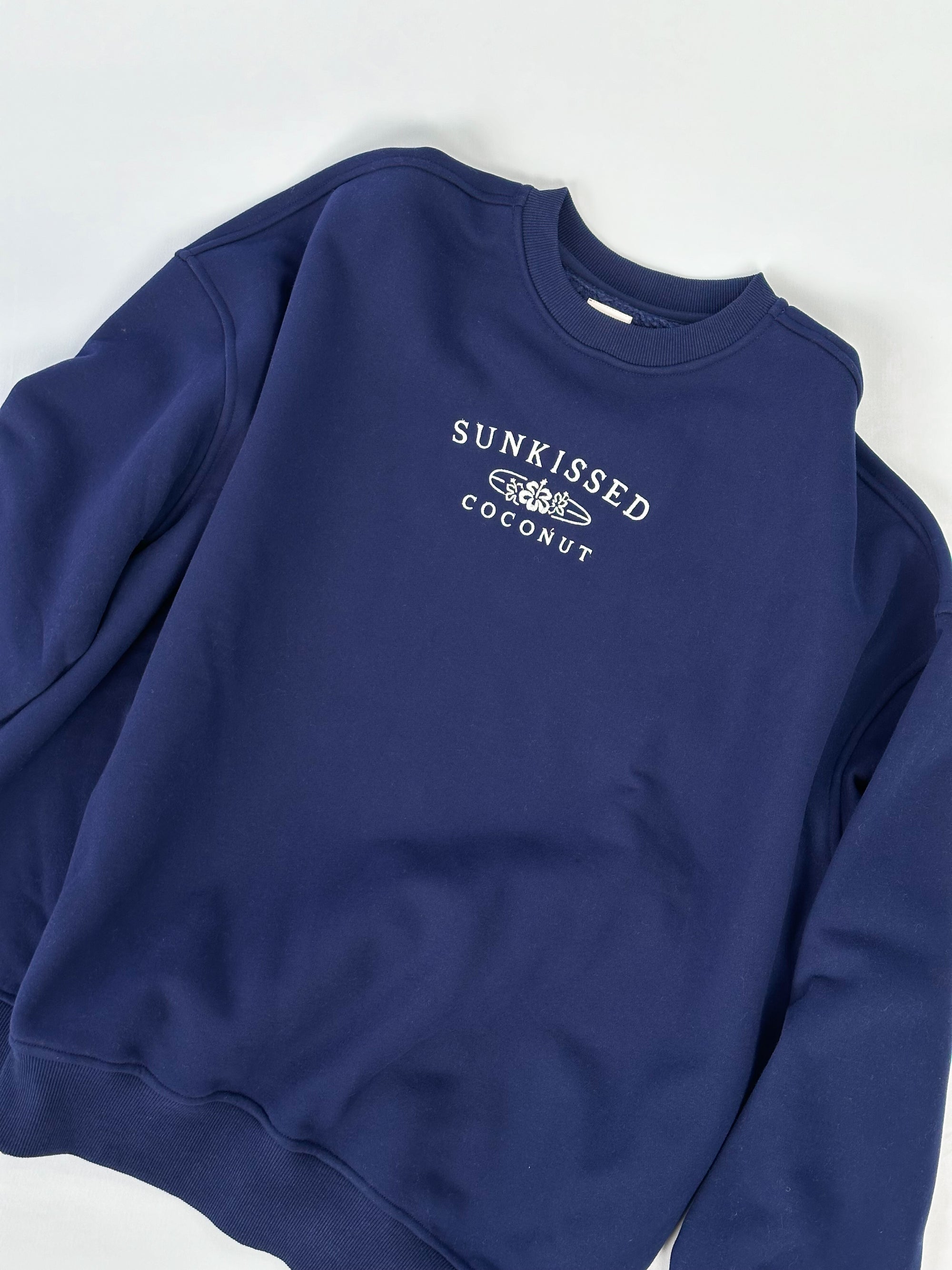 Navy Blue Sunkissedcoconut Logo Embroider Sweatshirt