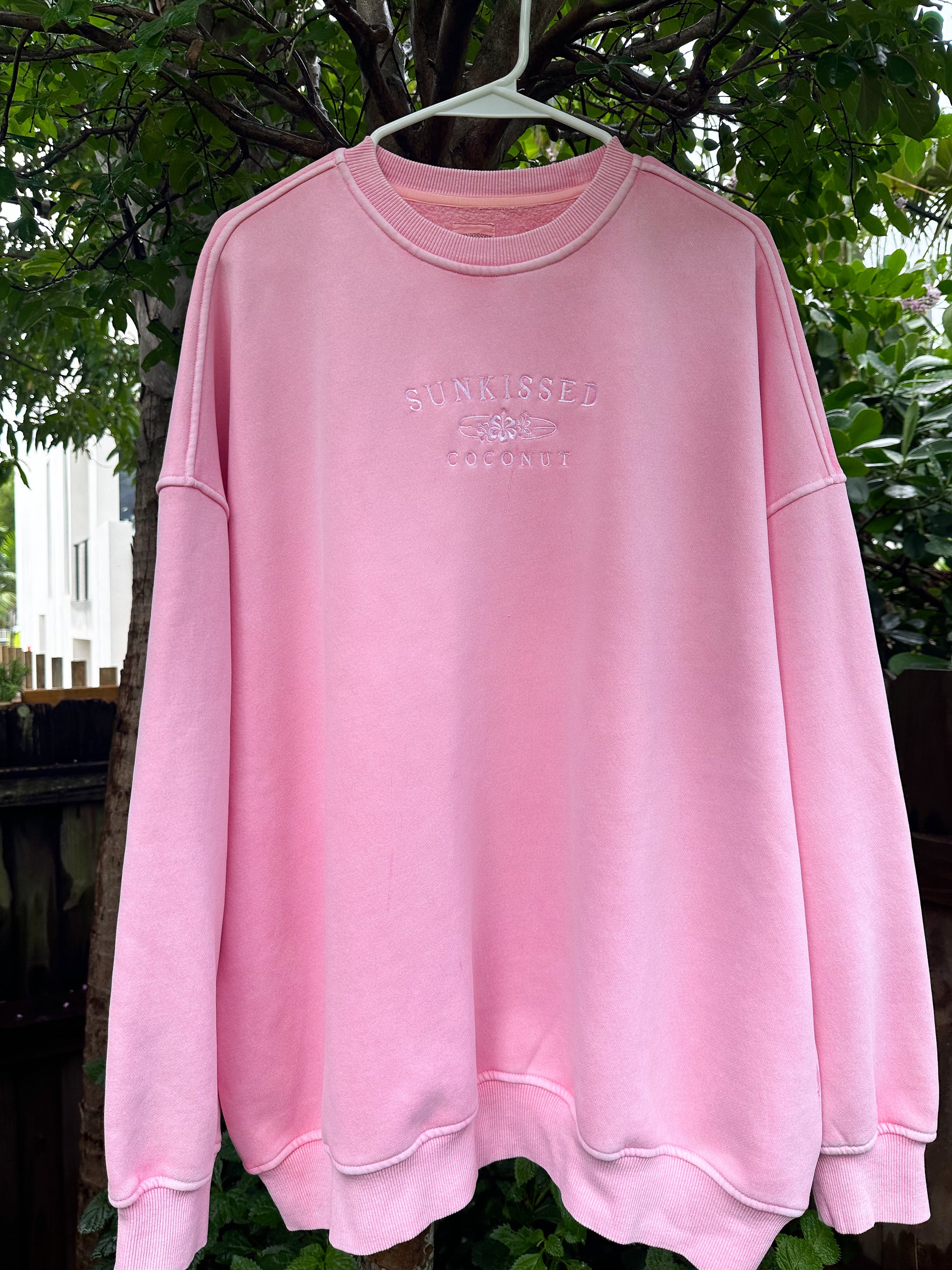 Sunkissedcoconut Vintage Washed Embroider Logo Sweatshirt