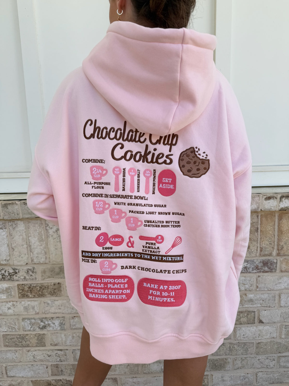 Light Pink Chocolate Chip Cookie Recipe Embroider Hoodie