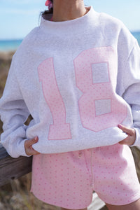Polka Dot 18 Senior Embroider Mockneck Sweatshirt