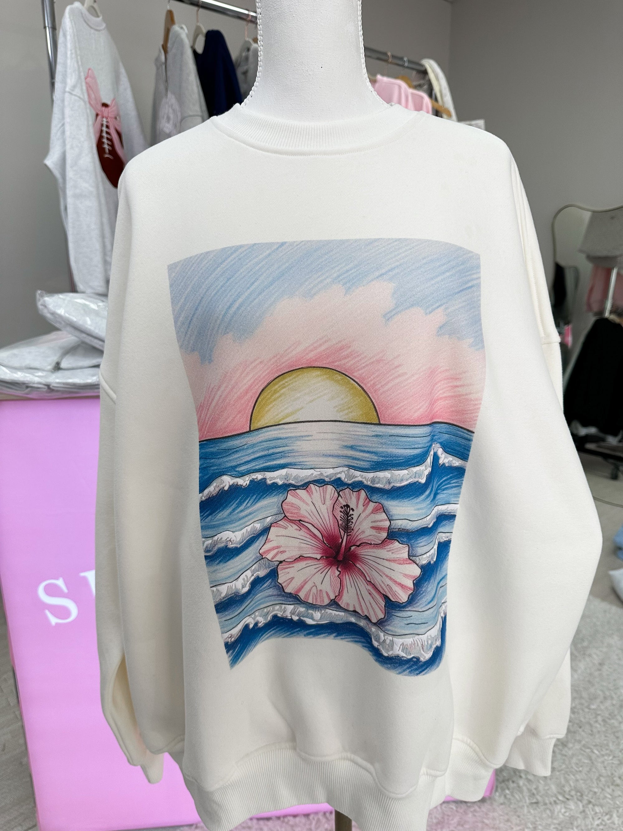 Ivory Ocean Sunset Dreams Sweatshirt