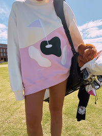 Golfing On The Green Mockneck Sweatshirt 100% Cotton