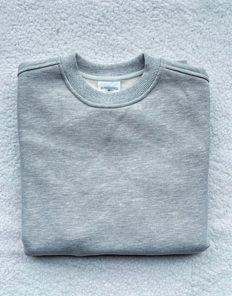 Afternoon Grey Basic Blank Sweatshirt