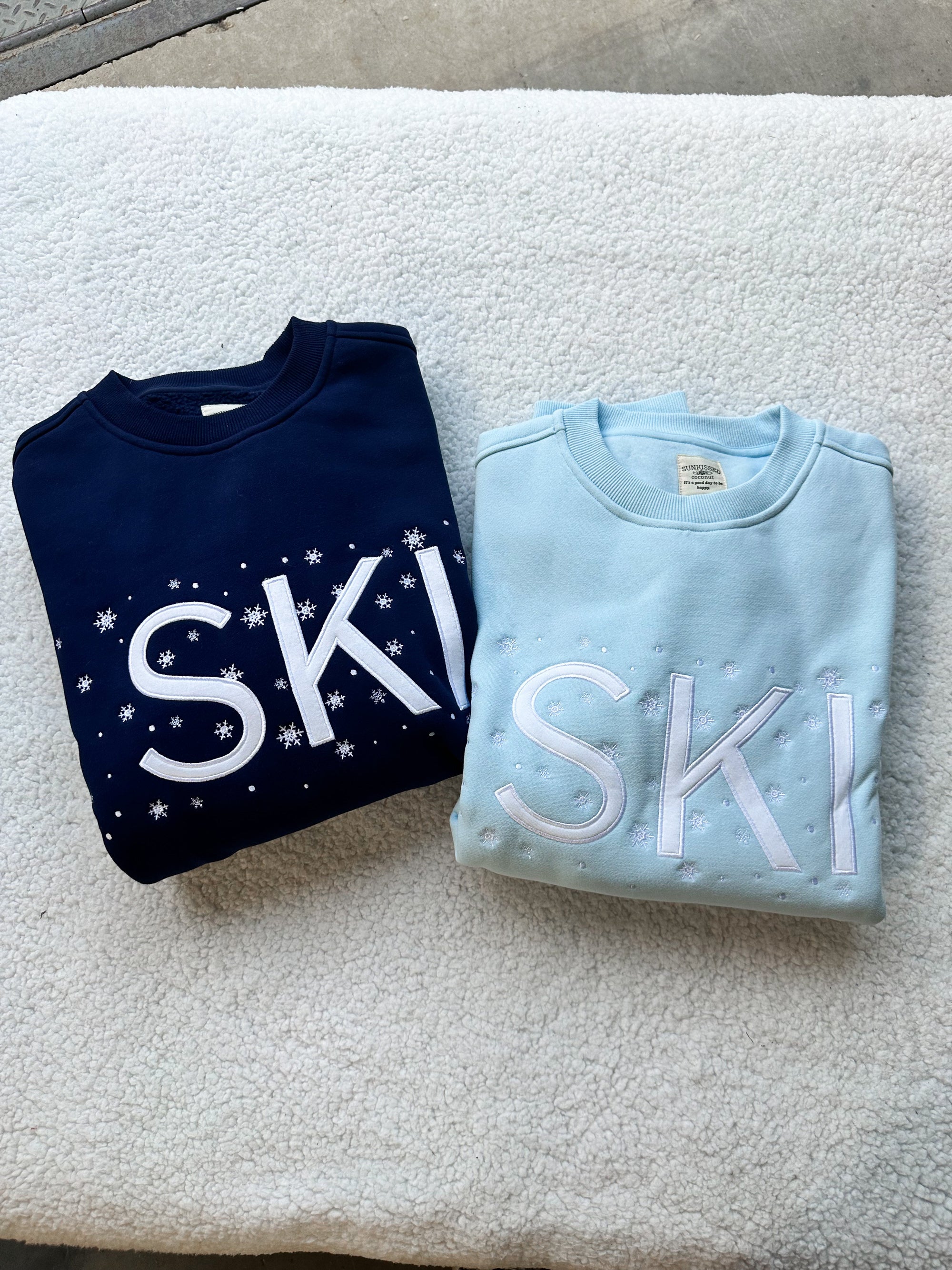 Icy Blue Ski Snowflake Sweatshirt