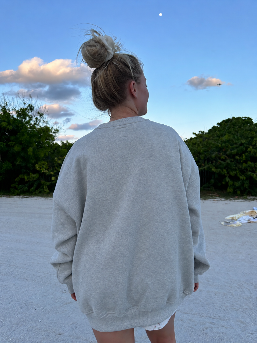 Afternoon Grey Basic Blank Sweatshirt