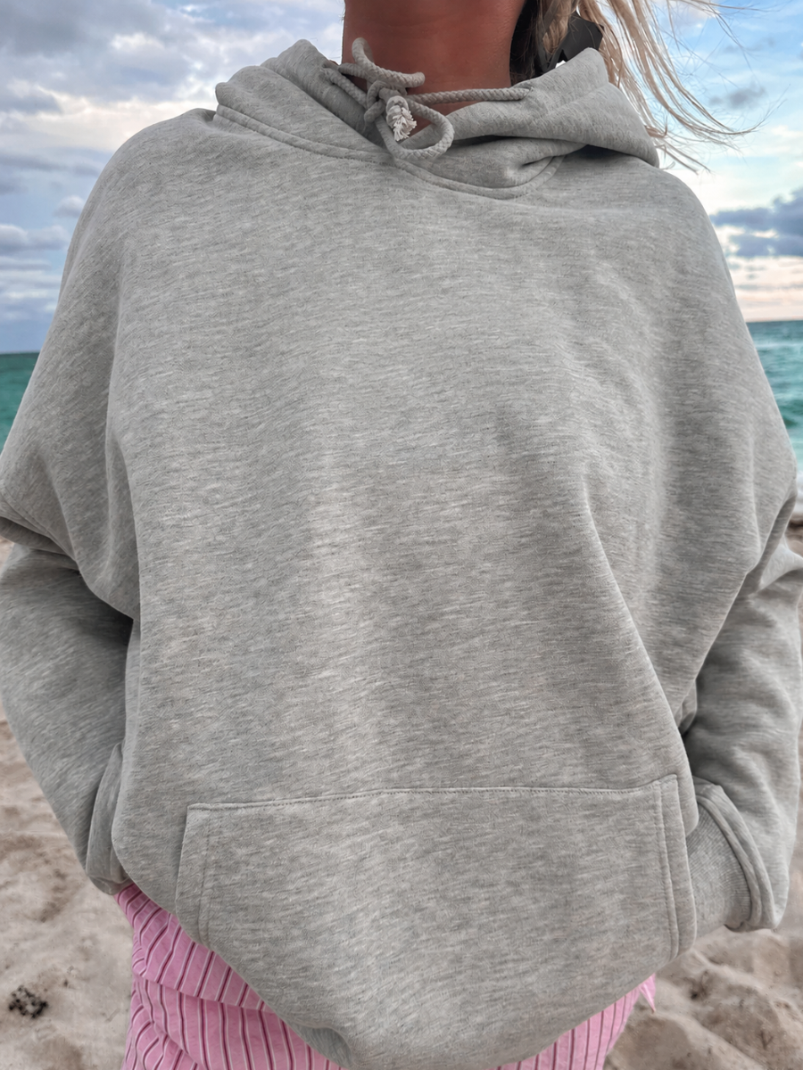 Afternoon Grey Basic Blank Hoodie