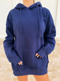 Navy Blue Basic Blank Hoodie
