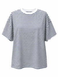 Ella Striped Oversized Short Sleeve Lounge Top