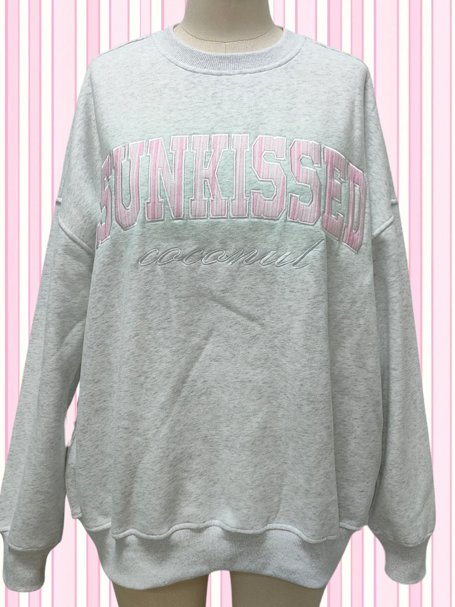 Pearl Grey Sunkissed In Vogue Striped Sweatshirt