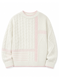 Hazel Patchwork Cable Knit Sweaters