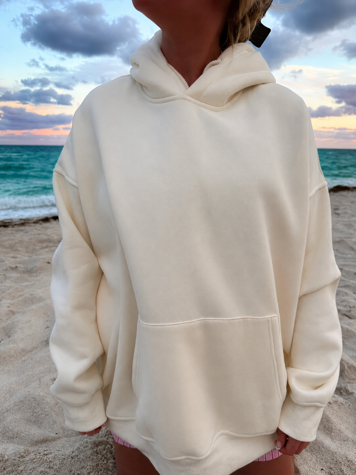 Ivory Basic Blank Hoodie