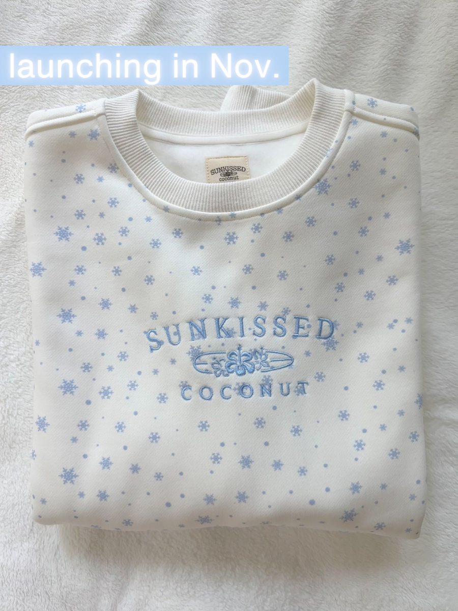 Snowflake Sunkissedcoconut Embroider Sweatshirt