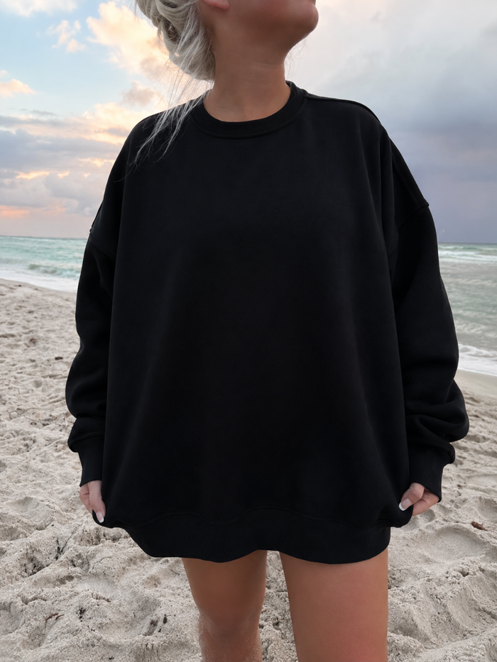 Black Basic Blank Sweatshirt