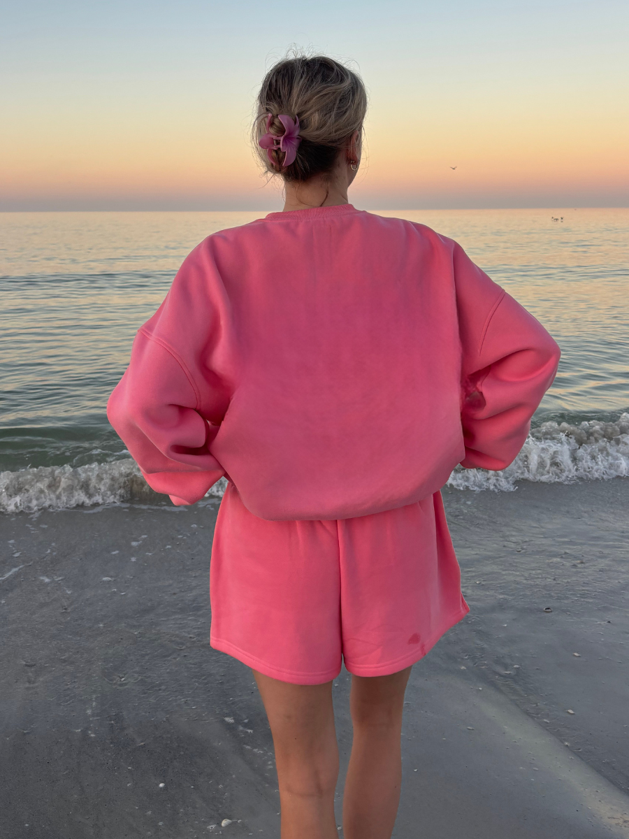 Hibiscus Pink Basic Blank Sweatshirt