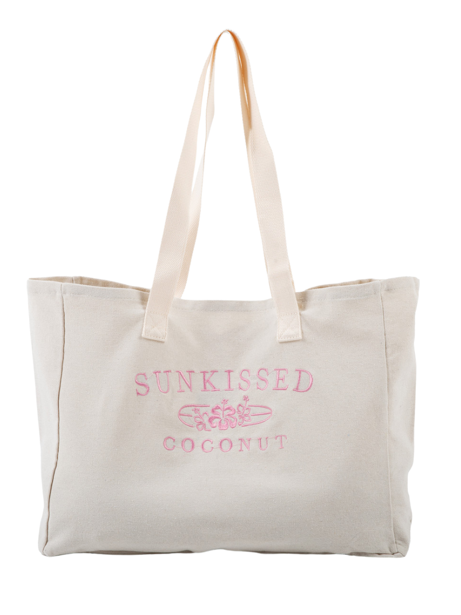 X-Large Sunkissedcoconut Embroider Canvas Tote Bag