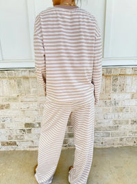Taupe Brown Billie Striped Loungewear Pants