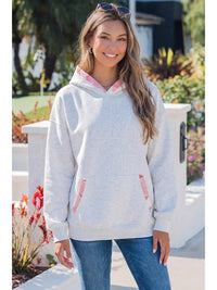 Pearl Grey Gemma Patchwork Quilted Hoodie