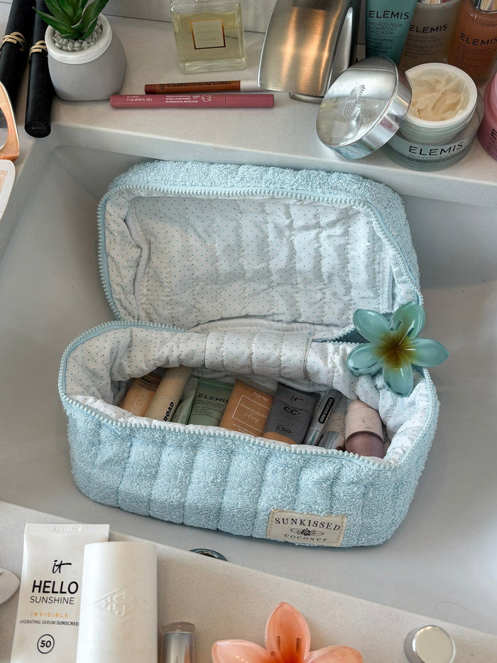 Arctic Polka Dot Handmade Makeup Bag