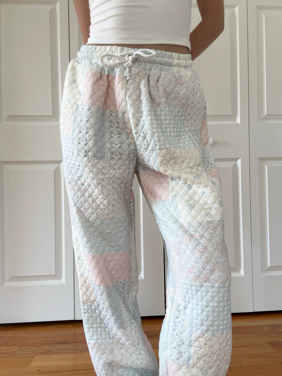 Shades Of Blue Quilted Pastel Joggers