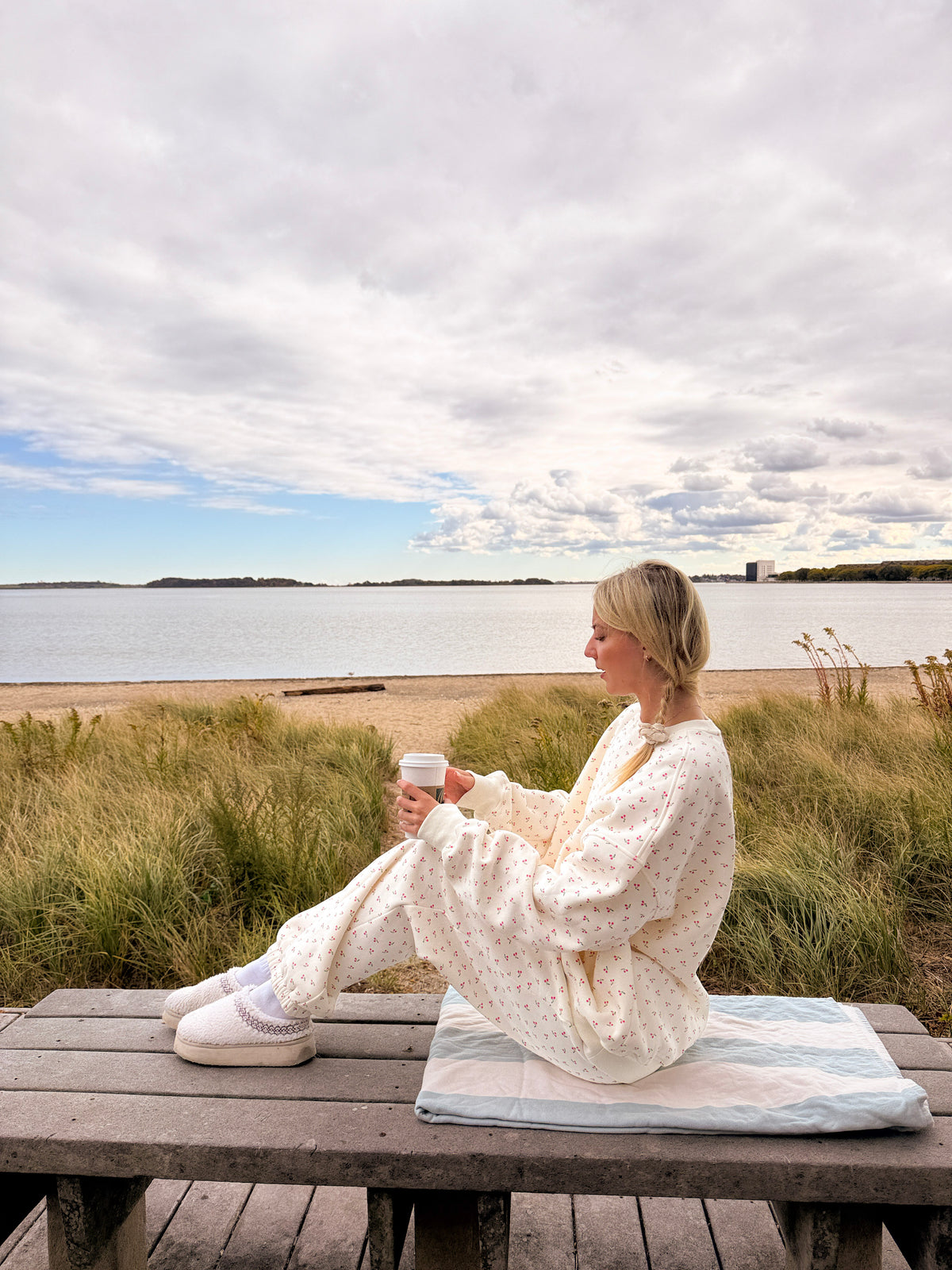 Blank Ivory Cherries All Over Sweatshirt