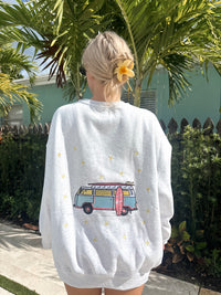 Pearl Grey Embroider Van Star Sweatshirt