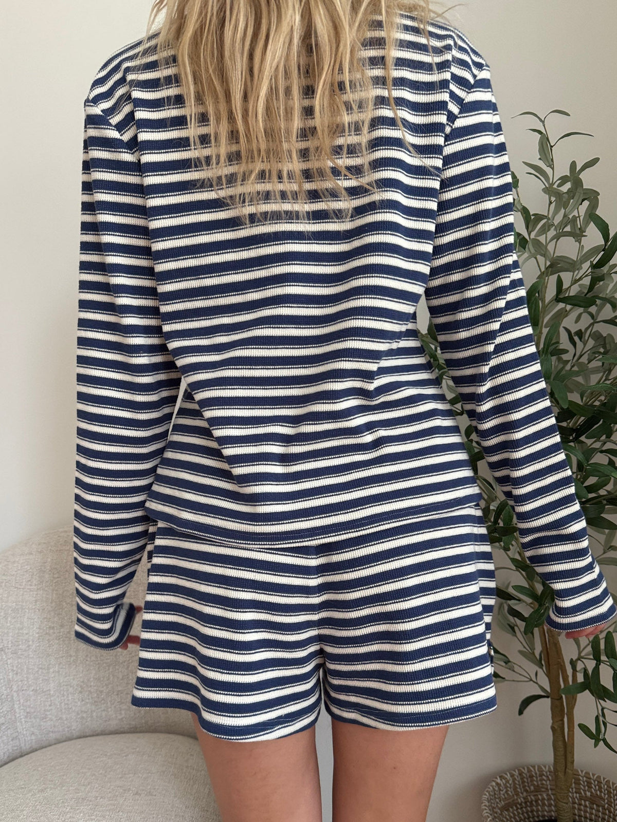 Striped Knit Loungewear Shorts