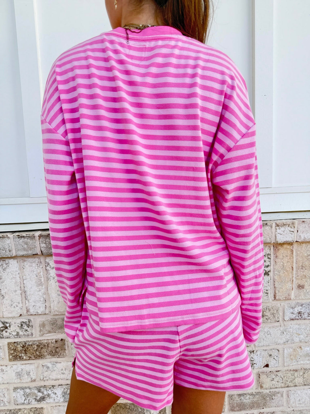 Ella Striped Oversized Loungewear Long Sleeve Top
