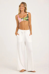 Solid Hacci Wide Leg Pant - Bone