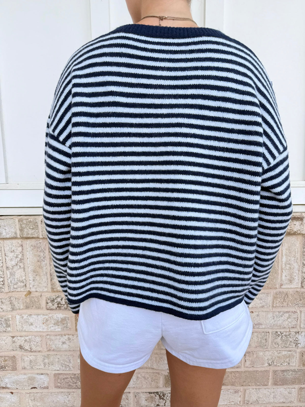 Striped Button-Up Cardigan