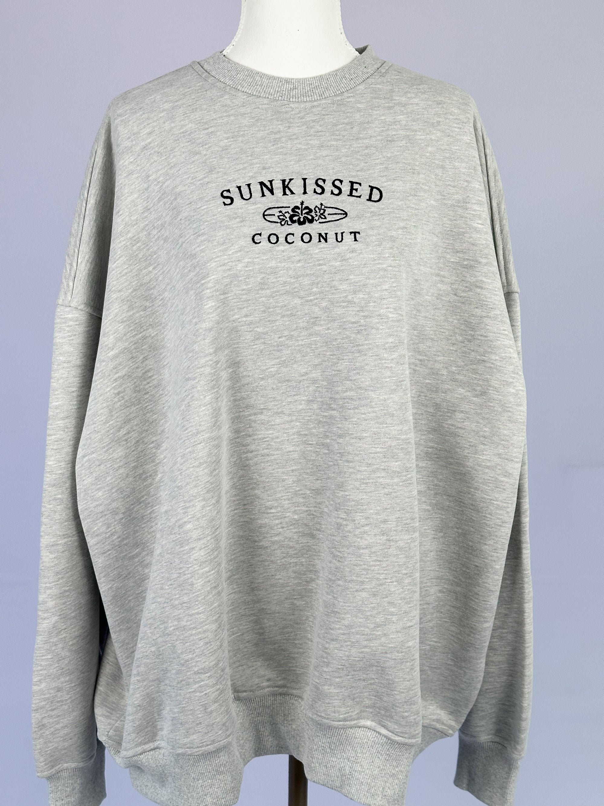 Afternoon Grey Sunkissedcoconut Logo Embroider Sweatshirt