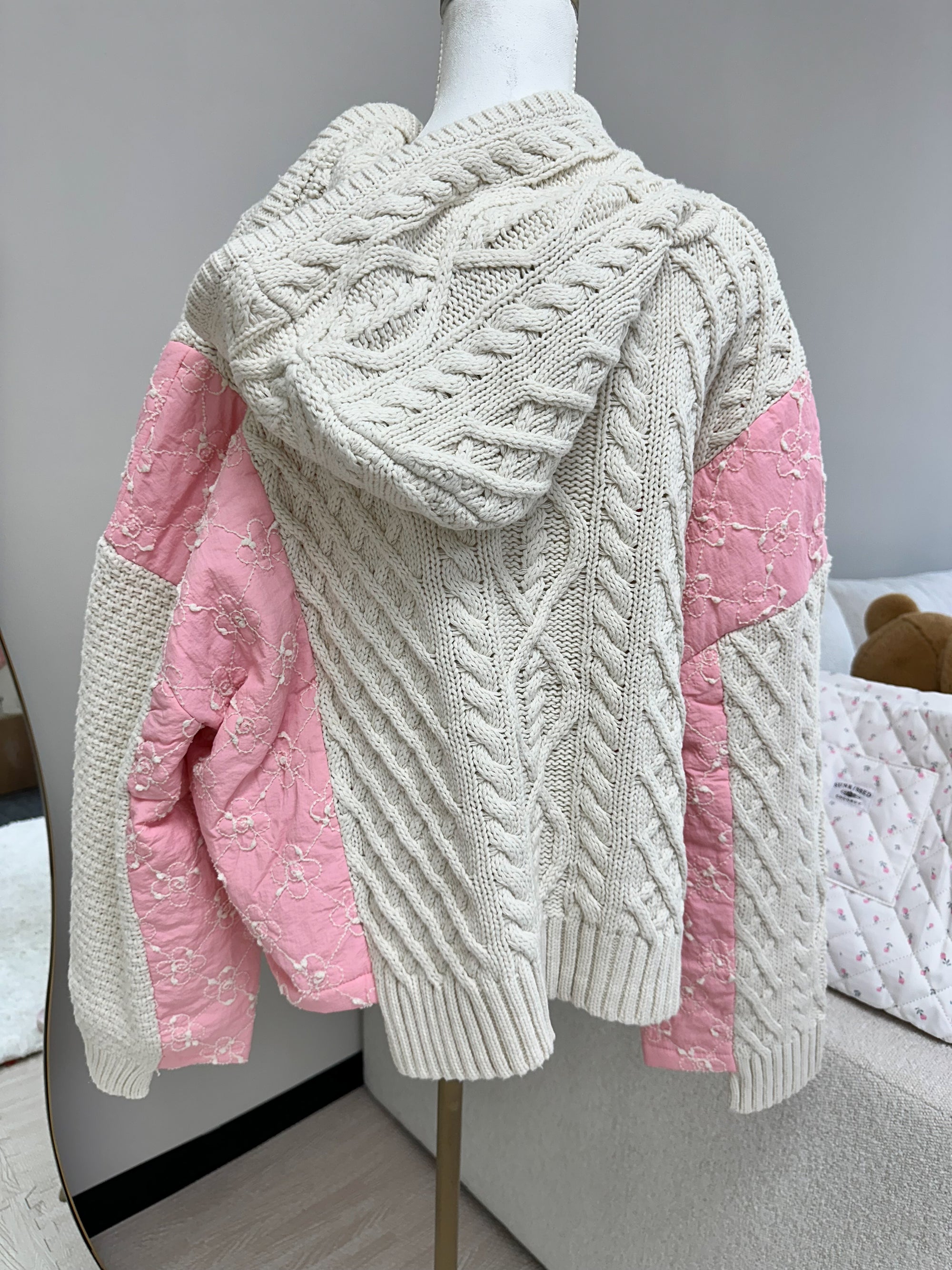 Pink Blossom Quilted Kit Sweater