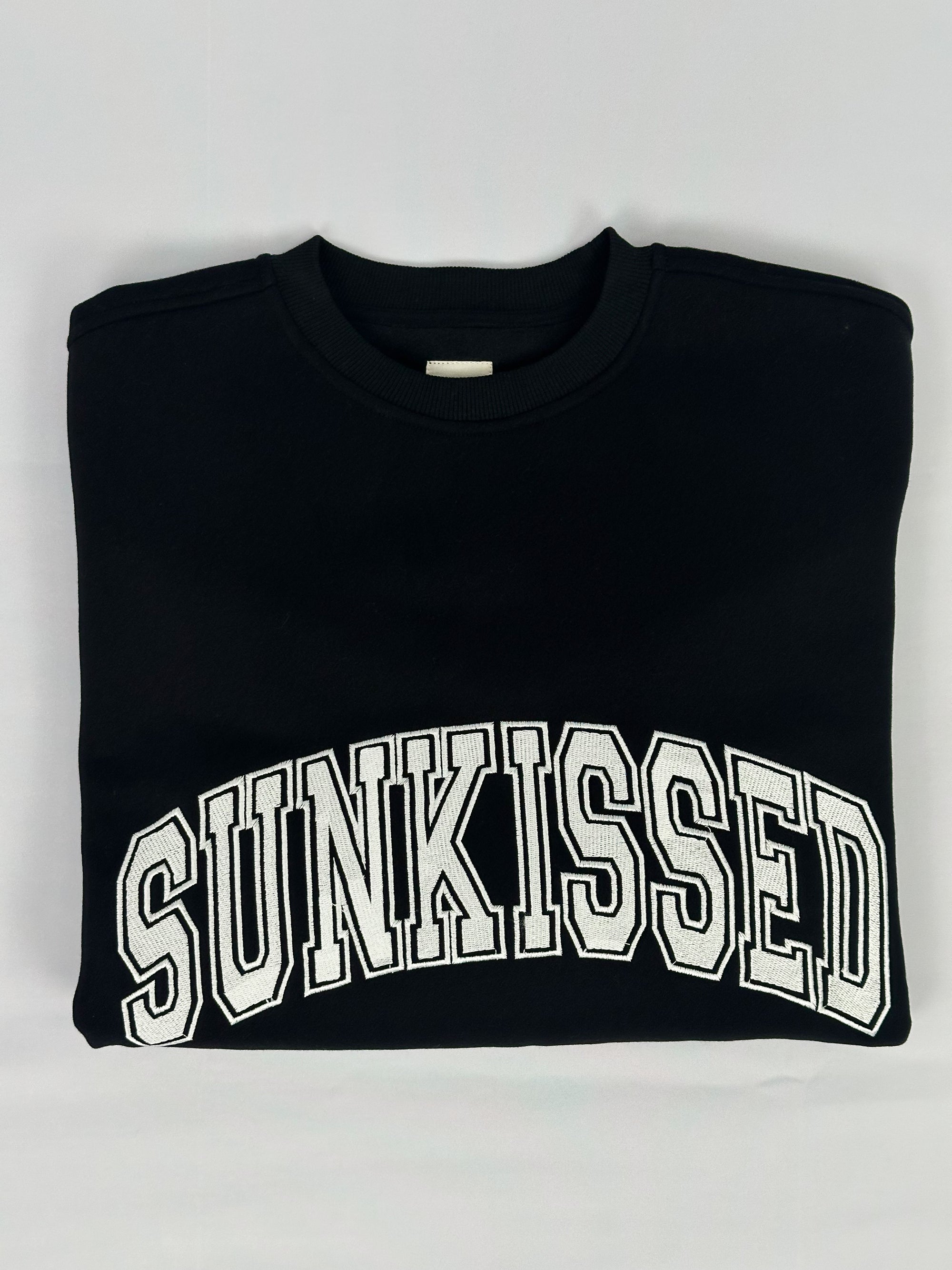 Black Sunkissed Varsity Embroider Sweatshirt