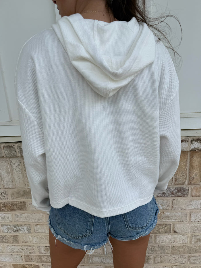 Ivory Waffle Kit Hoodie