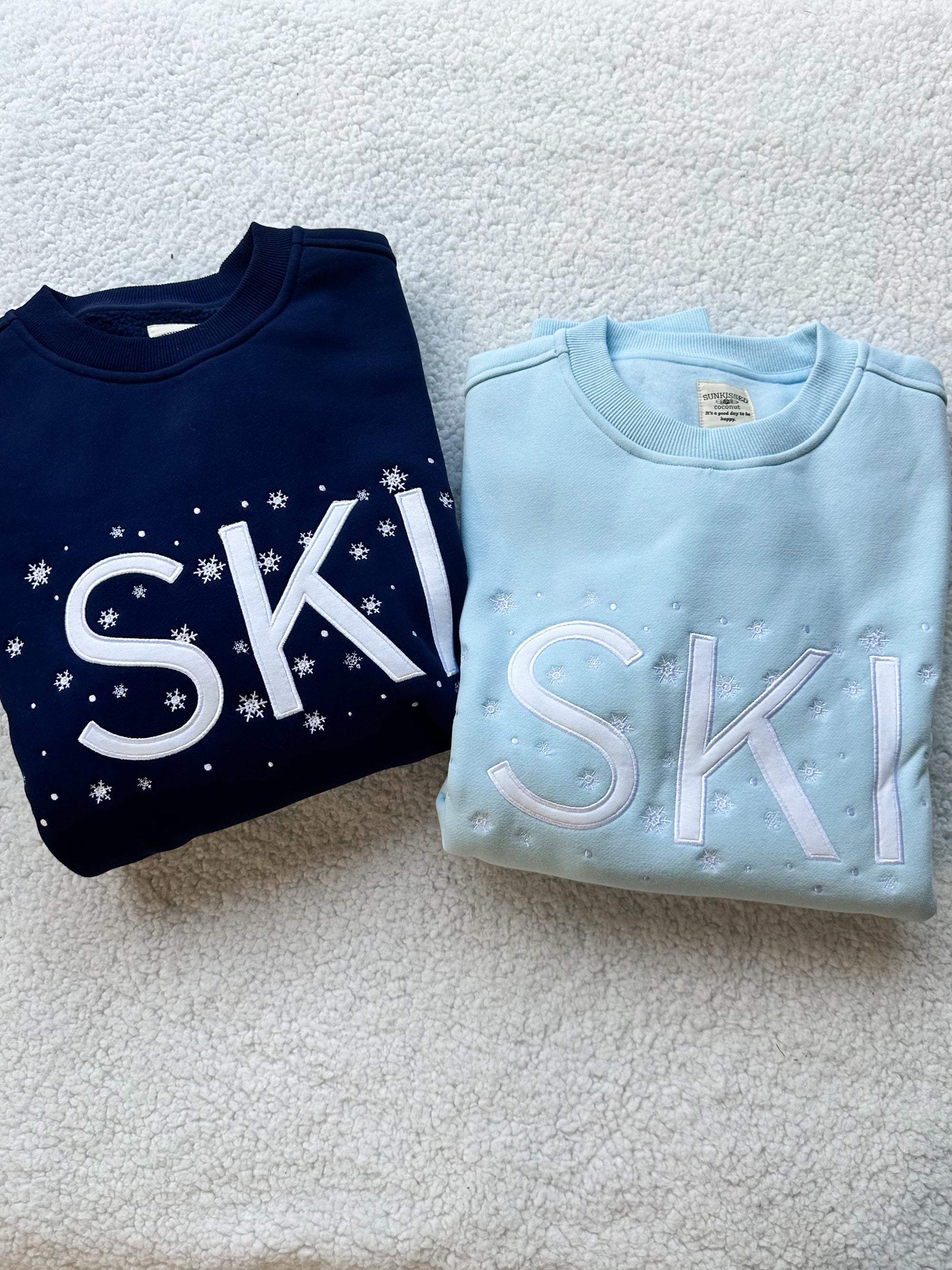 Icy Blue Ski Snowflake Sweatshirt