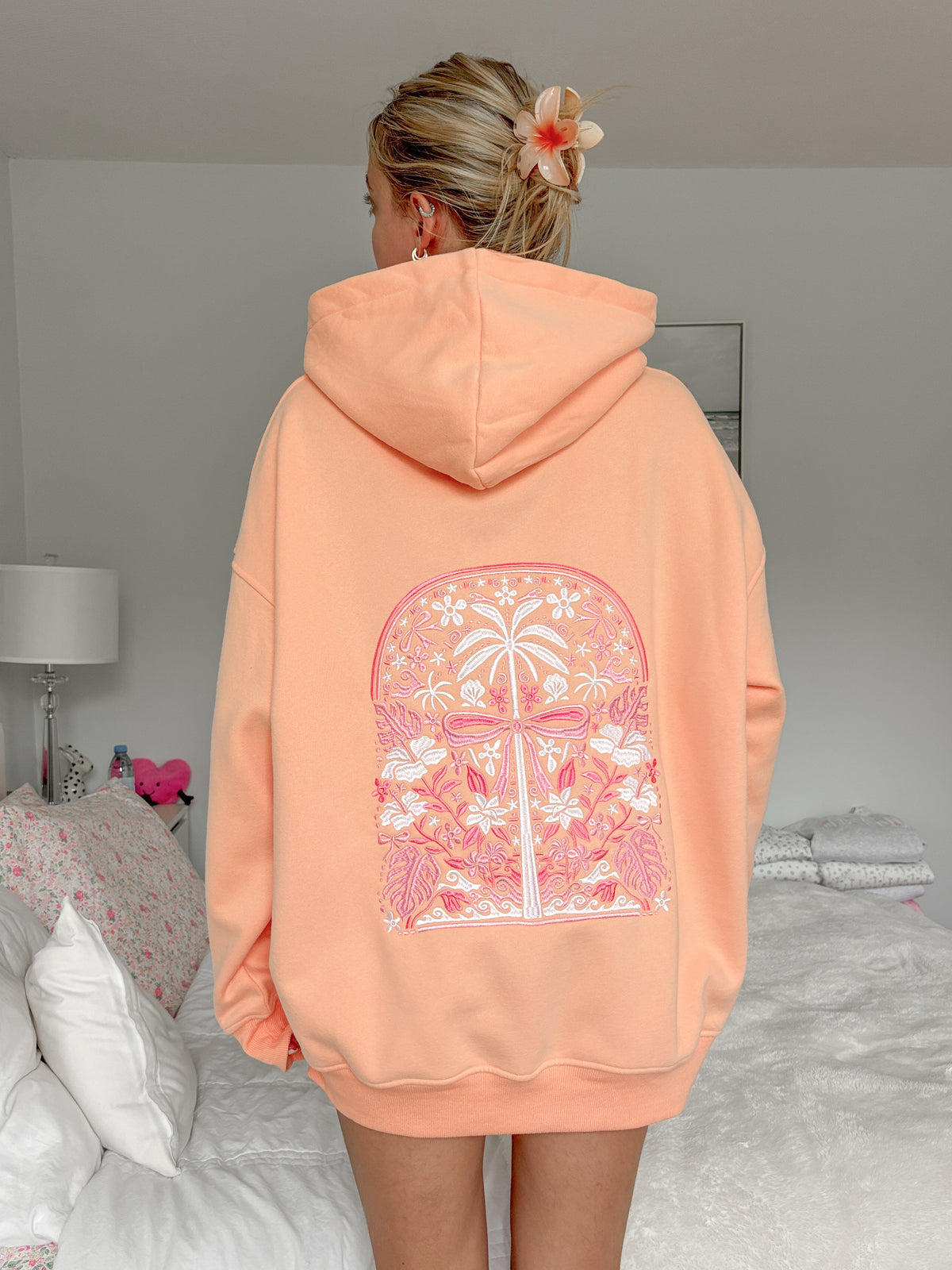 Sherbet Orange Tropical Palms Hoodie