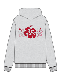 Pearl Grey Hibiscus Flowers Hoodie