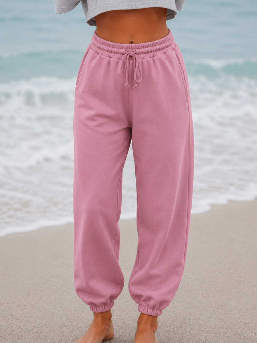 Mauve Mist Basic Blank Jogger Sweatpants