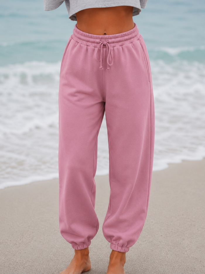 Mauve Mist Basic Blank Jogger Sweatpants
