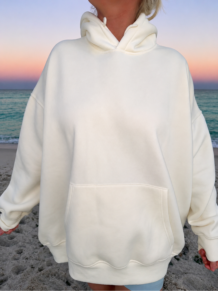 Ivory Basic Blank Hoodie