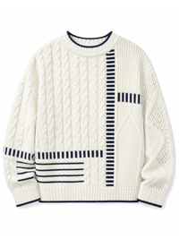 Hazel Patchwork Cable Knit Sweaters