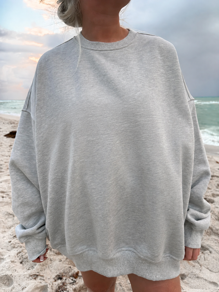 Afternoon Grey Basic Blank Sweatshirt