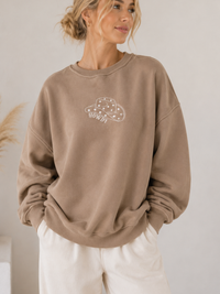 Cappuccino Howdy Embroider Sweatshirt